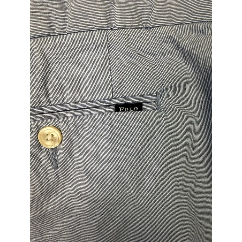 Polo Ralph Lauren Shorts Mens 40 Blue Striped Stretch Straight Fit Chino 9